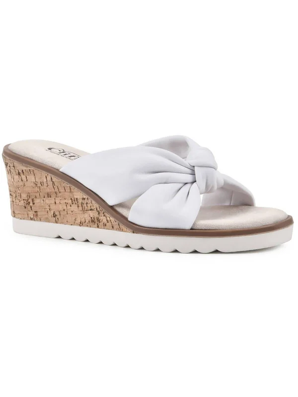 Best Women's Shoe Deals Adrielle Womens Faux Leather Open Toe Slide Sandals