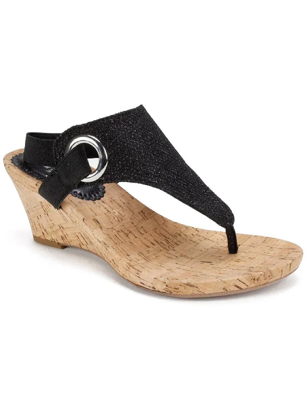 All-Season Shoes Deal Aida Womens Thong Slingback Wedges