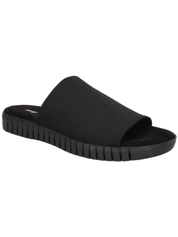 Limited Styles Akeyla Womens Textured Open Toe Mule Sandals