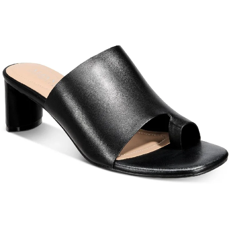 Women's Cozy Winter Boots Alfani Womens Colyerrl Leather Block Heel Slide Sandals