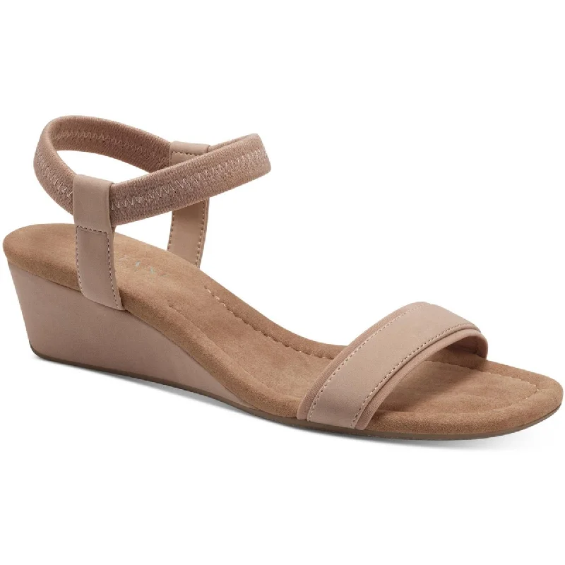 Holiday Glam Alfani Womens Valli Cushioned Footbed Wedge Sandals
