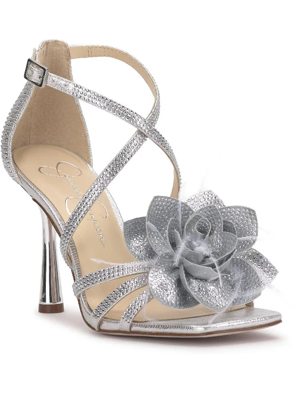Classic Elegance Sales Allore 2 Womens Ostrich Shimmer Ankle Strap