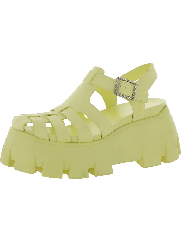Timeless Elegance Sale Alyson Womens Lug Sole Buckle Platform Sandals