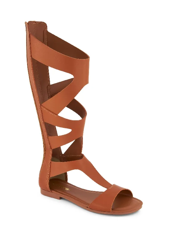 Comfortable Slip-On Shoes Andrea Tall Gladiator Sandals With Back Zipper
