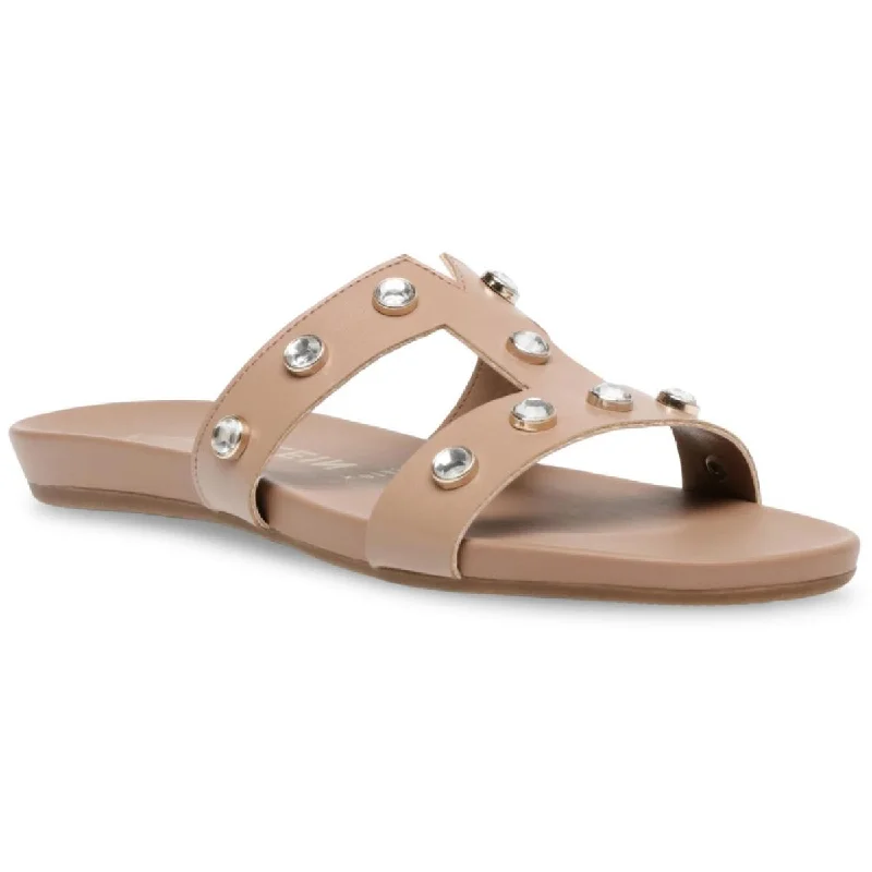 Comfortable Shoes Anne Klein Womens Ely Studded Open Toe Slide Sandals