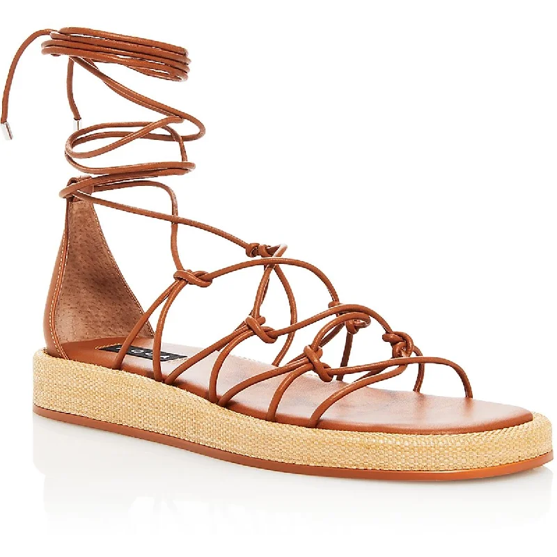 Comfortable Stylish Shoes Aqua Womens Star Faux Leather Gladiator Strappy Sandals