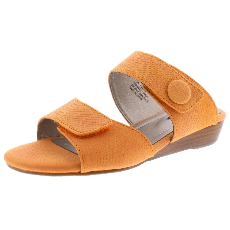 Designer Casual Shoes Array Womens Key West Faux Leather Snake Embossed Wedge Sandals