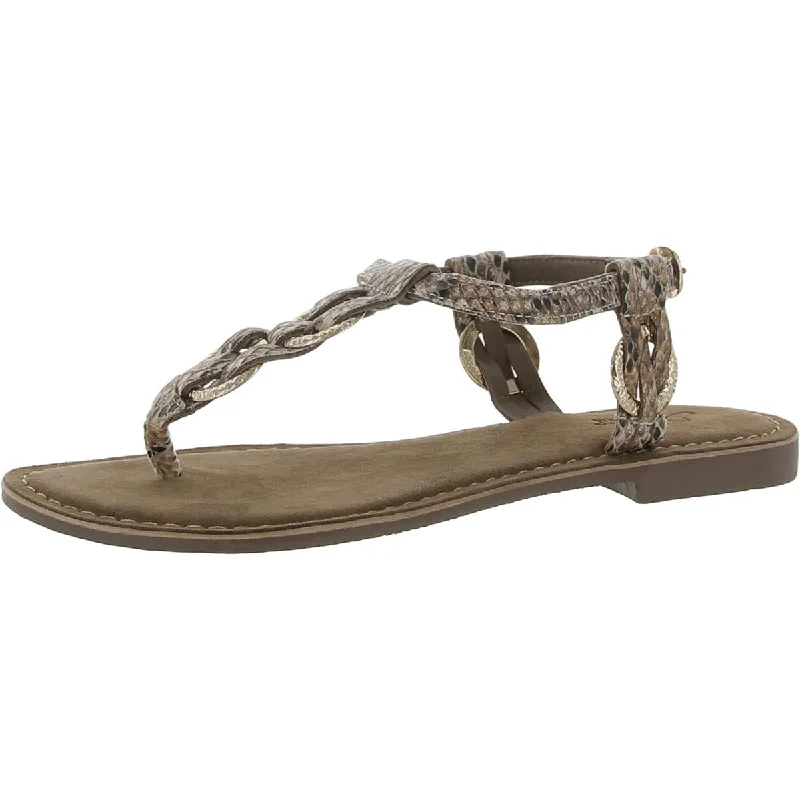 Comfortable Fashionable Shoes Azura Womens Snake Prinke Ankle Strap Thong Sandals