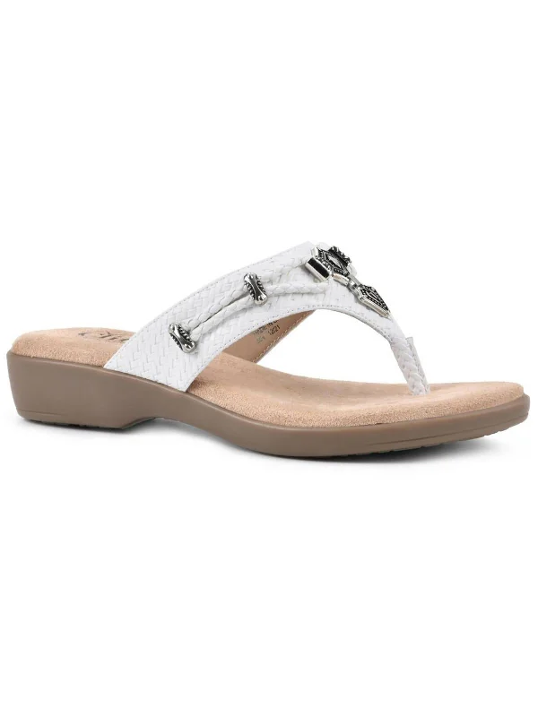 Streetwear-Inspired Footwear Bailee Womens Embellished Slip On Thong Sandals
