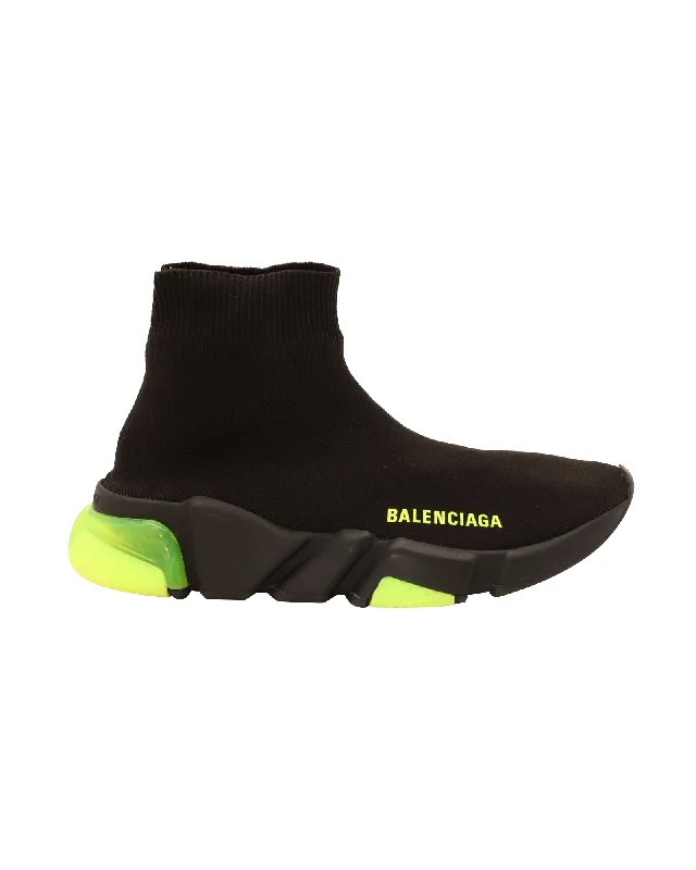 Streetwear-Inspired Footwear Balenciaga Speed Clear Sole Sneakers in Black Polyamide