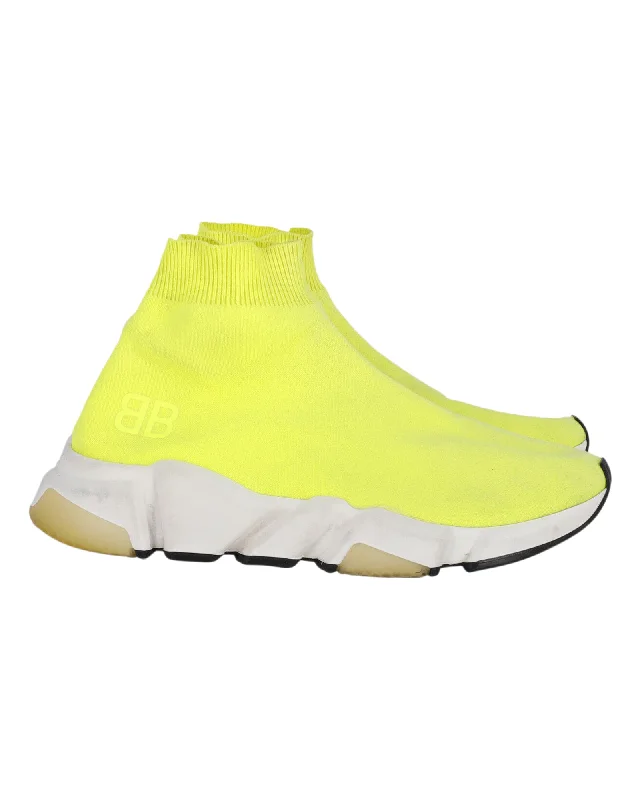 Comfortable Stretchy Shoes Balenciaga Speed Trainers in Neon Yellow Polyester