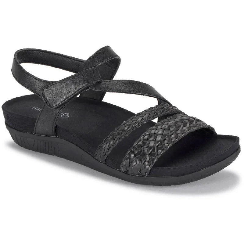 Women's Statement Shoes Baretraps Womens Jalen Faux Leather Ankle Strap Footbed Sandals