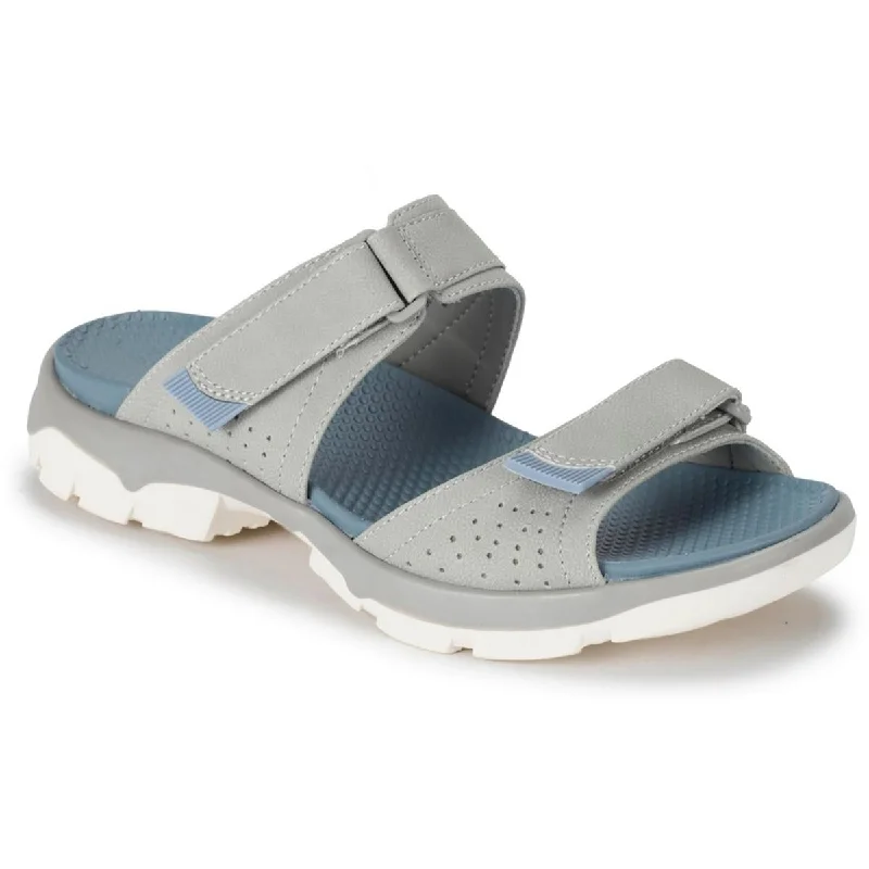 Fashion-Forward Offers Baretraps Womens Leella Faux Leather Slip On Slide Sandals