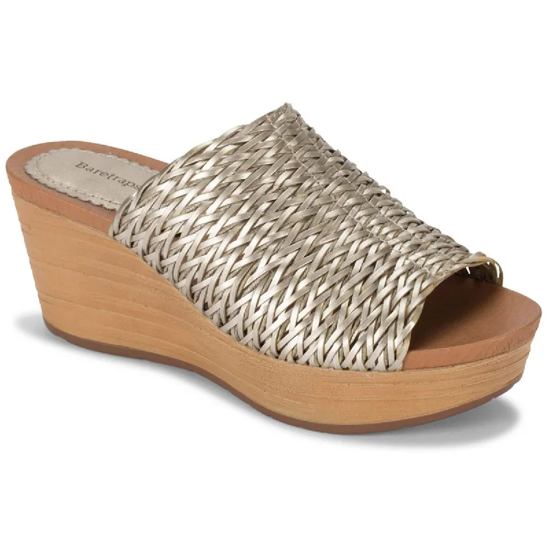 Daring Fashion Promotions Baretraps Womens Macauley Woven Slip On Wedge Sandals