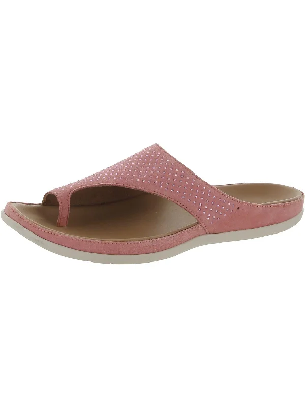 Chic & Modern Sales Belize Womens Embellished Leather Slide Sandals