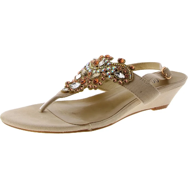 On-Trend Fashion Offers Bellini Womens Loni Canvas Thong T-Strap Sandals