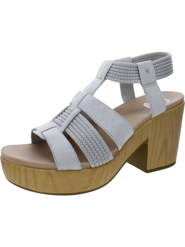 Latest Trends Blossom Womens Leather Slingback Dress Sandals