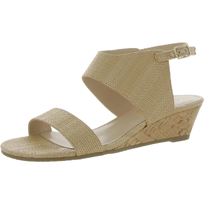 High-Fashion Casual Shoes Callisto Womens Bronzer Ankle Strap Slingback Wedge Sandals