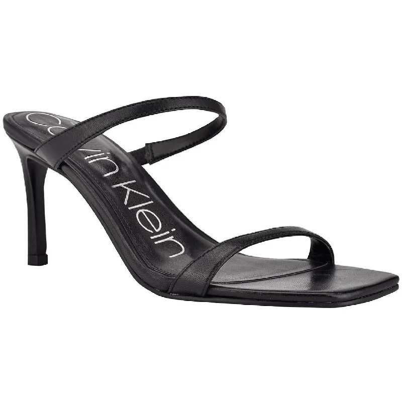 Valentine's Special Calvin Klein Womens Halena Leather Open Toe Dress Sandals