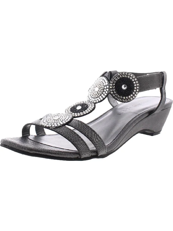 Easy Elegance Sales Catrinaa Womens Embellished Open Toe T-Strap Sandals