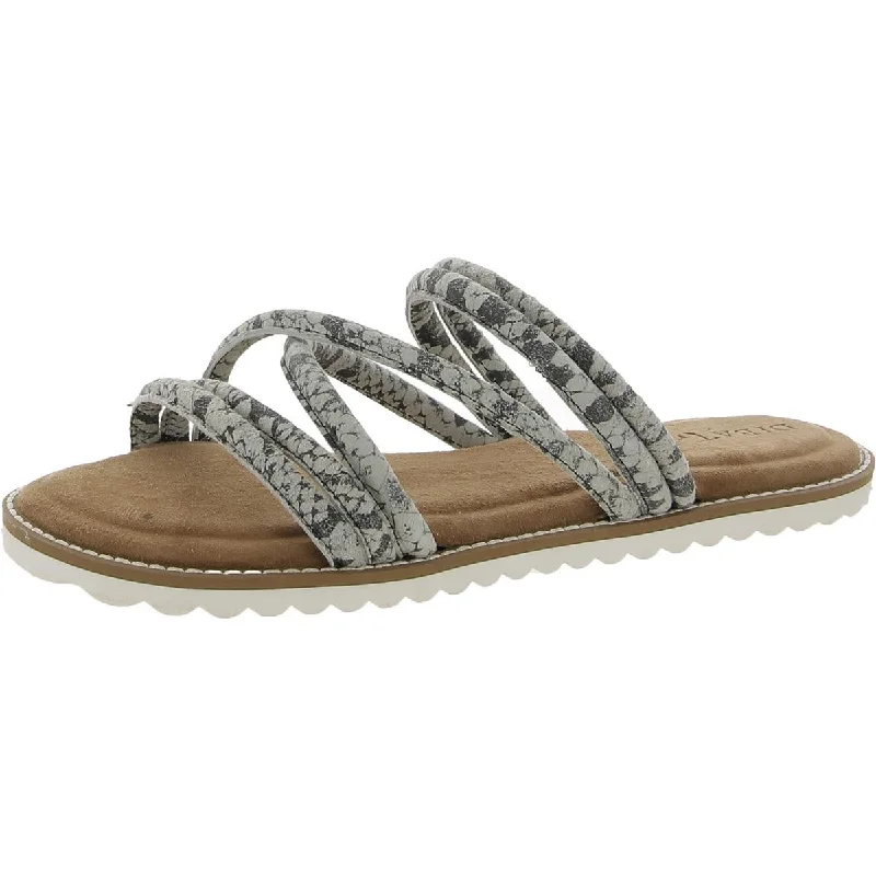Streetwear-Inspired Footwear Cedar Cove Womens Leather Strappy Slide Sandals