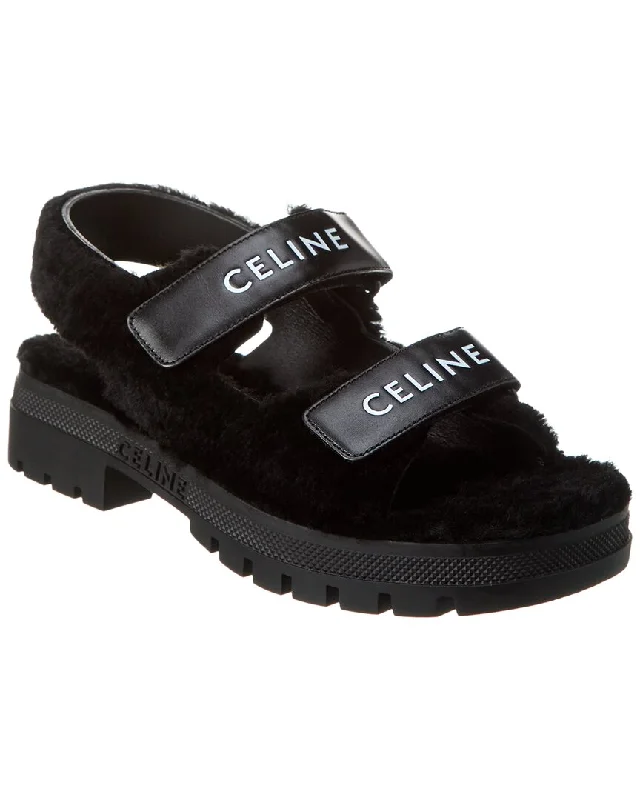 Inspired By You, Designed For You CELINE Leo Shearling & Leather Sandal