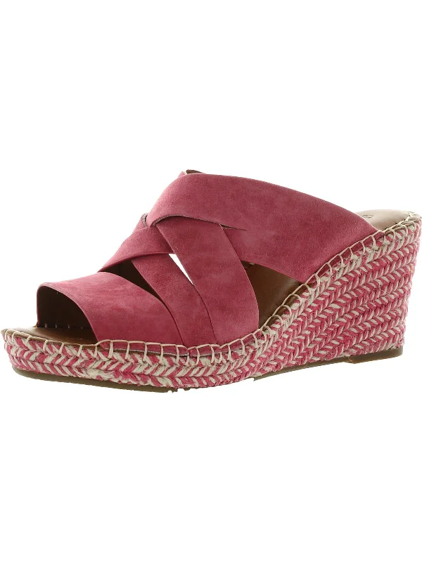 Comfortable Walking Shoes CHARLI WOVEN STRAPS Womens Leather Slip On Wedge Sandals