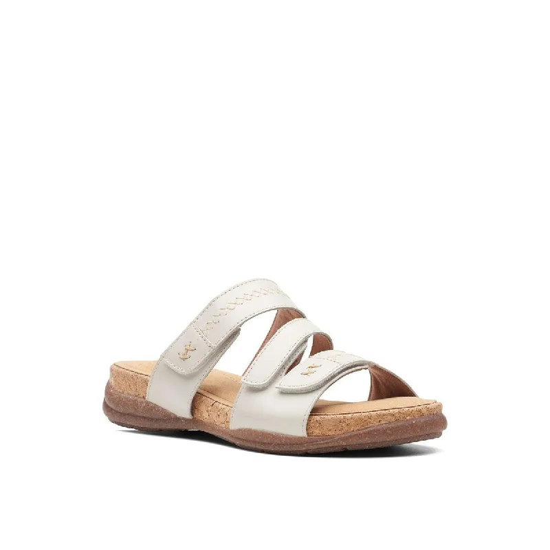Dive Into Trendy Styles Clarks Womens Roseville Bay Leather Slip-On Slide Sandals