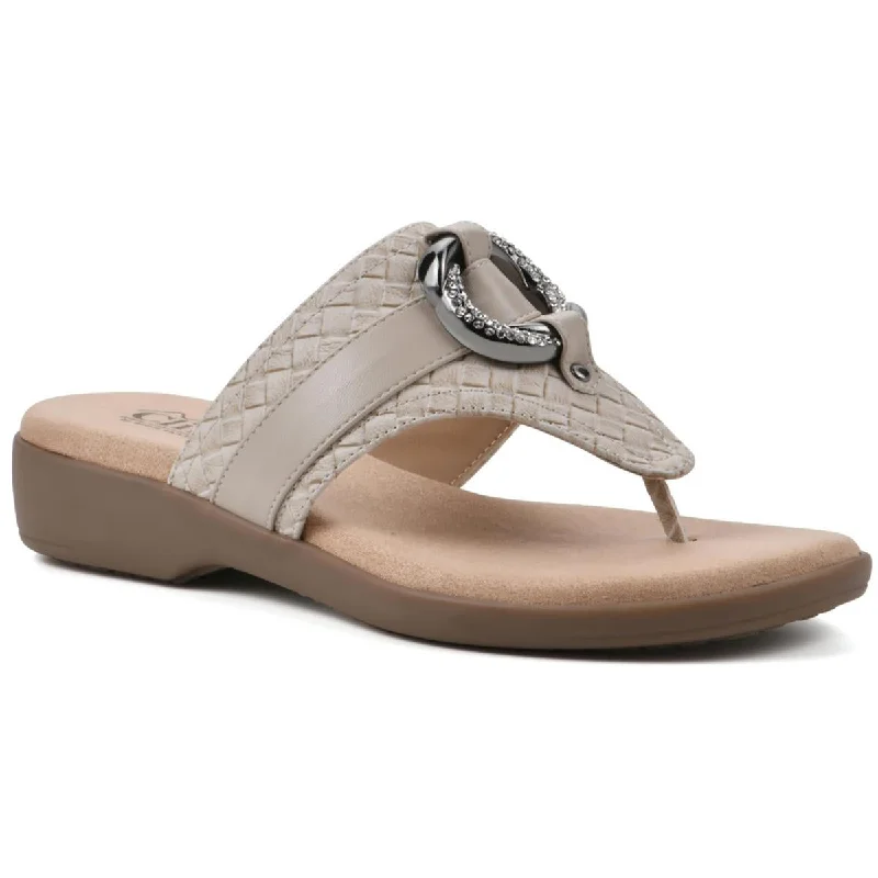 Trendy And Breathable Shoes Cliffs by White Mountain Womens Benedict Faux Leather Thong Sandals