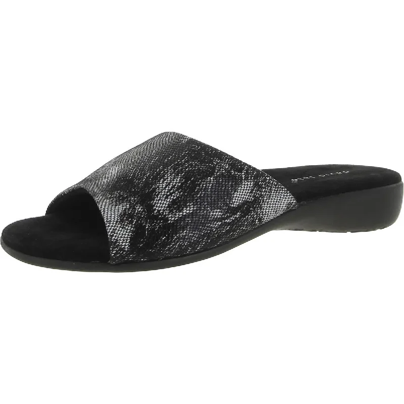 Classic Elegance Sales David Tate Womens Fran Leather Peep-Toe Mule Sandals