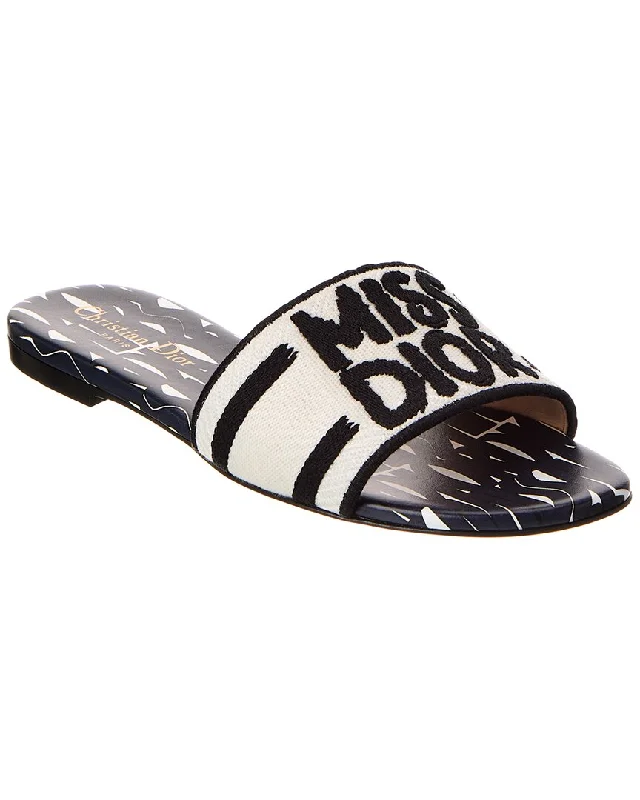 High-End Style Discounts Dior DWay Canvas & Leather Sandal