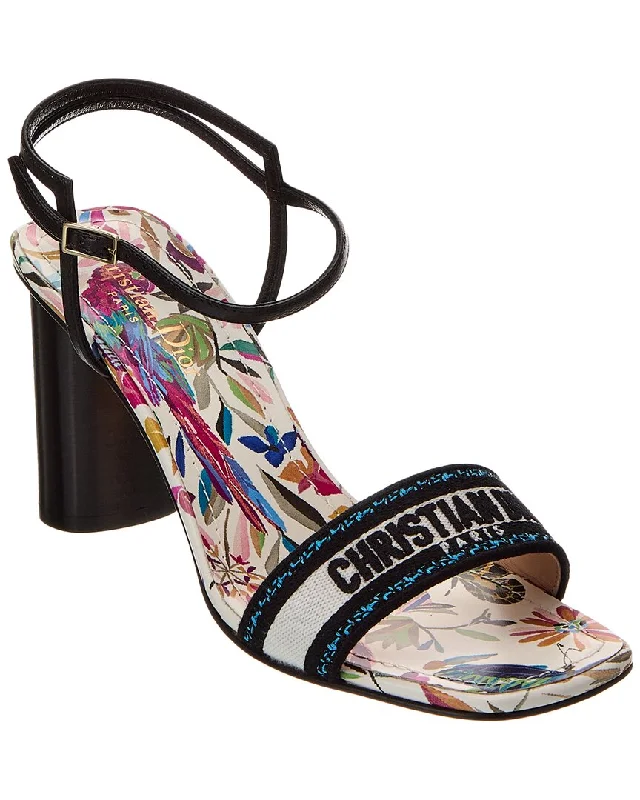 Luxury Casual Deals Dior DWay Canvas & Leather Sandal