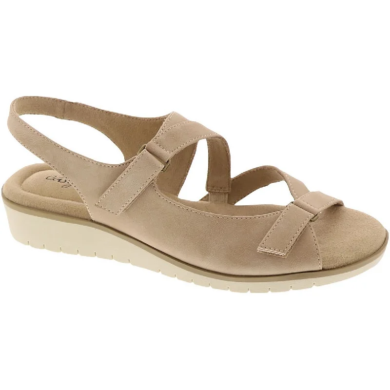 Must-Have Style Discounts Easy Street Womens Bound Faux Leather Slingback Wedge Sandals