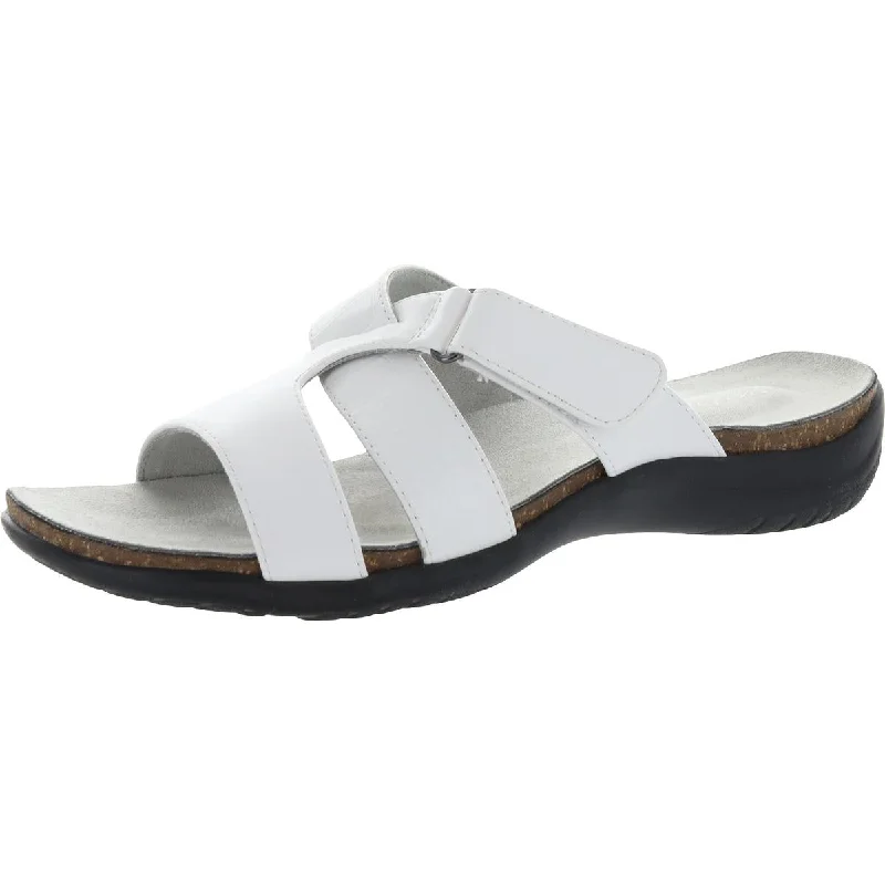 Easy Elegance Sales Easy Street Womens Frenzy Faux Leather Comfort Slide Sandals