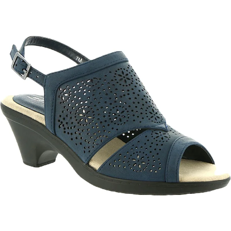 Trendy Outdoor Casual Shoes Easy Street Womens Linda Faux Leather Comfort Heel Sandals