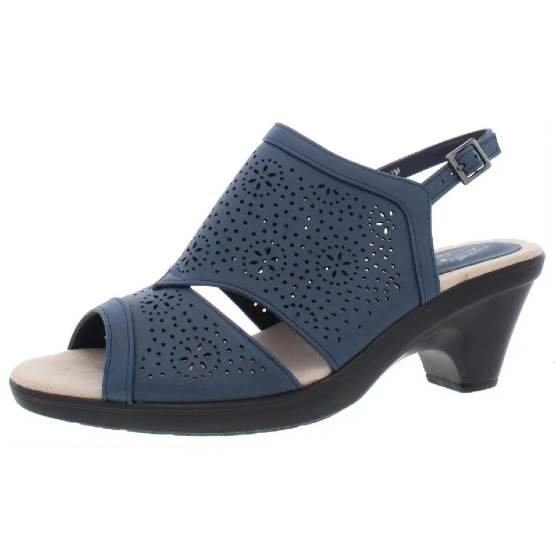 Evening Elegance Easy Street Womens Linda Faux Leather Dressy Slingback Sandals