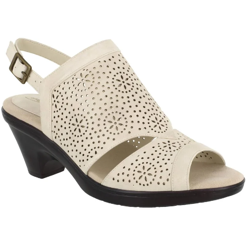Stylish Walking Shoes Easy Street Womens Linda   Faux Leather Slingback Heel Sandals