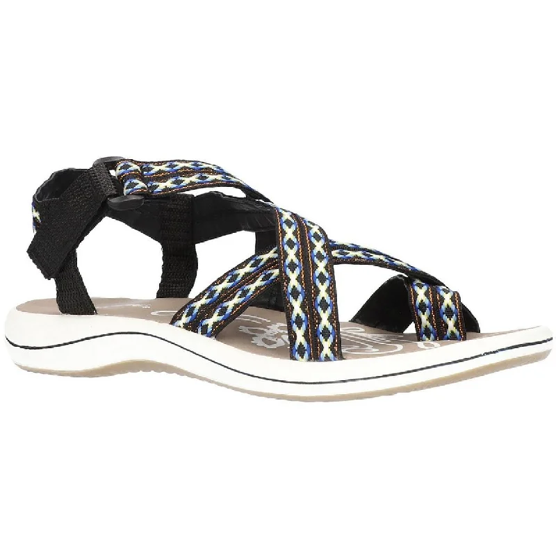 Breathable Shoes Easy Street Womens Skip Ankle Slip On Flat Sandals