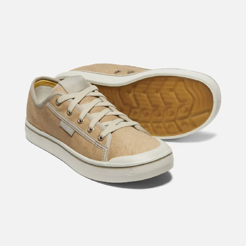 Crazy Price Slashing Elsa Harvest Leather Sneaker In Beige/silver Birch