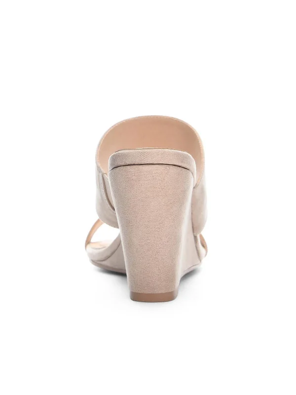 Chic Style Fanciful Womens Shimmer Open Toe Wedge Sandals