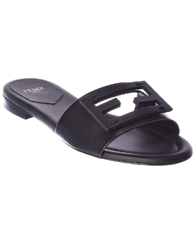 Huge Price Cut FENDI FF Baguette Logo Leather Sandal