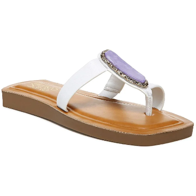 You'Ll Love Us Because Franco Sarto Womens Capri Leather Embellished Thong Sandals