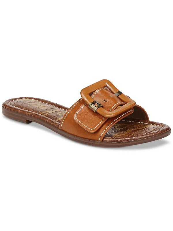 Functional Comfort Shoes Deals Gaige Womens Leather Slip On Slide Sandals