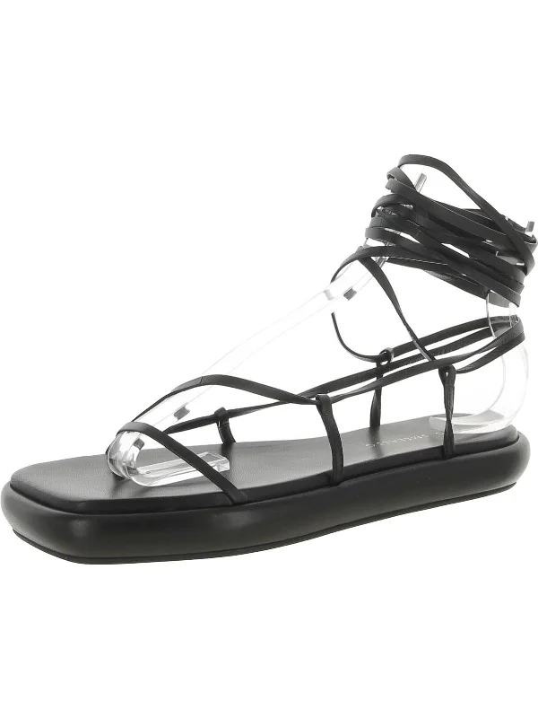 Flash Sale Online Geraldine 02 Womens Leather Ankle Tie Flatform Sandals