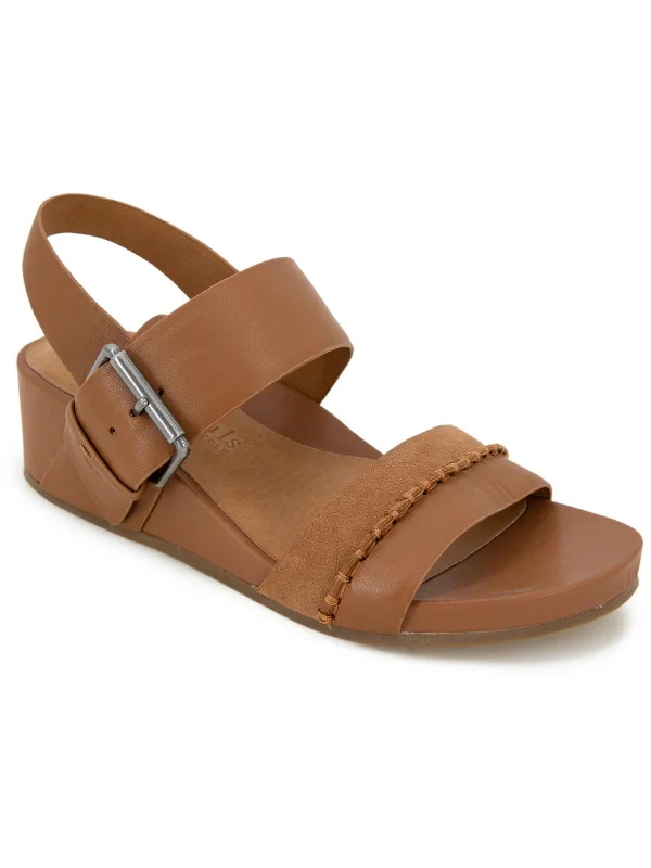 Find Your Unique Flair Giulia Womens Leather Slip On Wedge Sandals