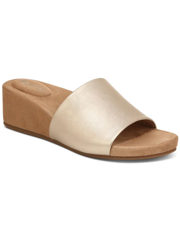 Relaxed Style Deals Giulia Womens Metallic Slip On Wedge Sandals