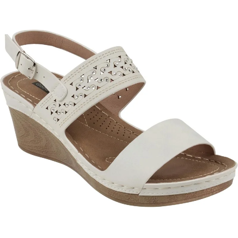 Comfortable Flats Good Choice Womens Foley Faux Suede Wedge Sandals