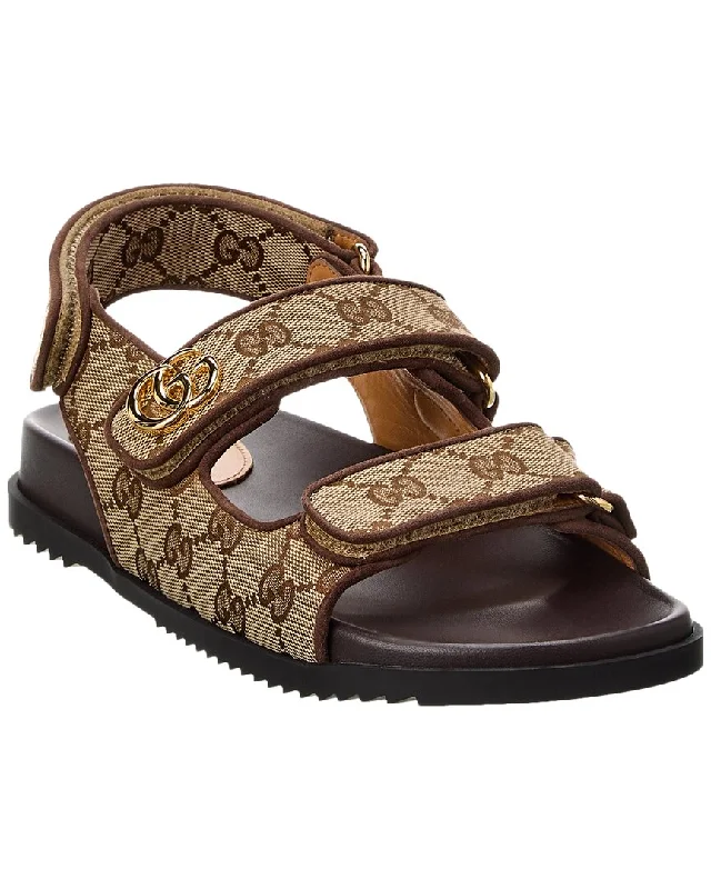 Exclusive Designer Style Deals Gucci GG Canvas & Leather Sandal