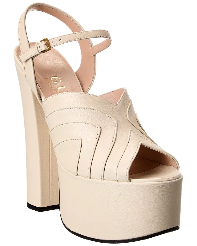 Street Chic Discounts Gucci Leather Platform Sandal