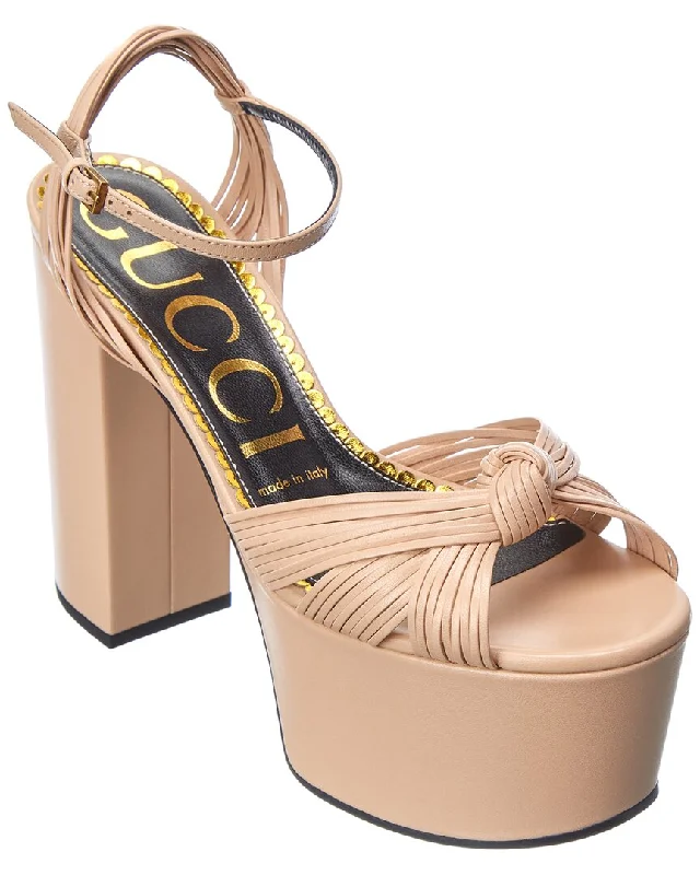 Retro Style Promotions Gucci Leather Platform Sandal